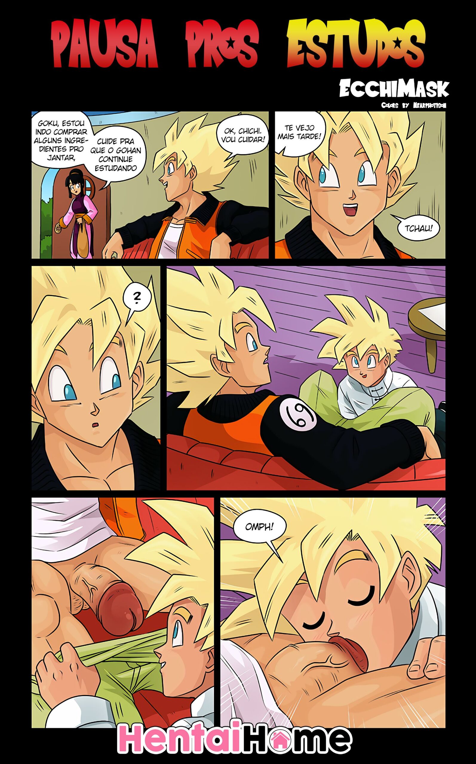 Goku cuidando de Gohan