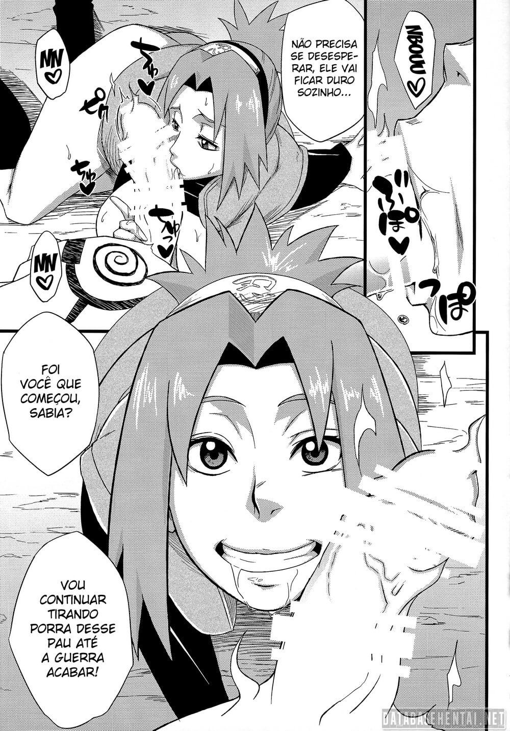 Hentai Naruto – Sakura x Hinata treinando boquete