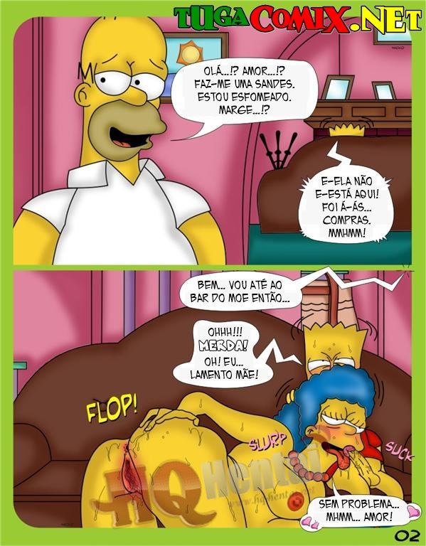 Marge traindo Homer com filho (2)