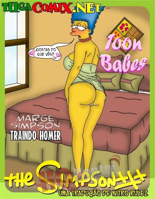 Marge traindo Homer com filho