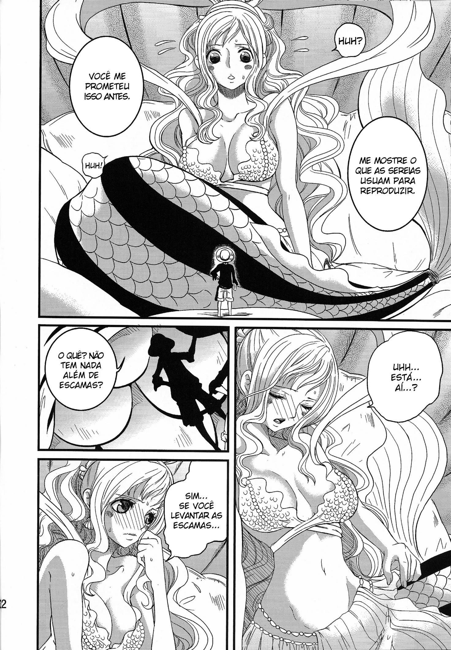 Primeira vez da princesa sereia Shirahoshi com Luffy (22)