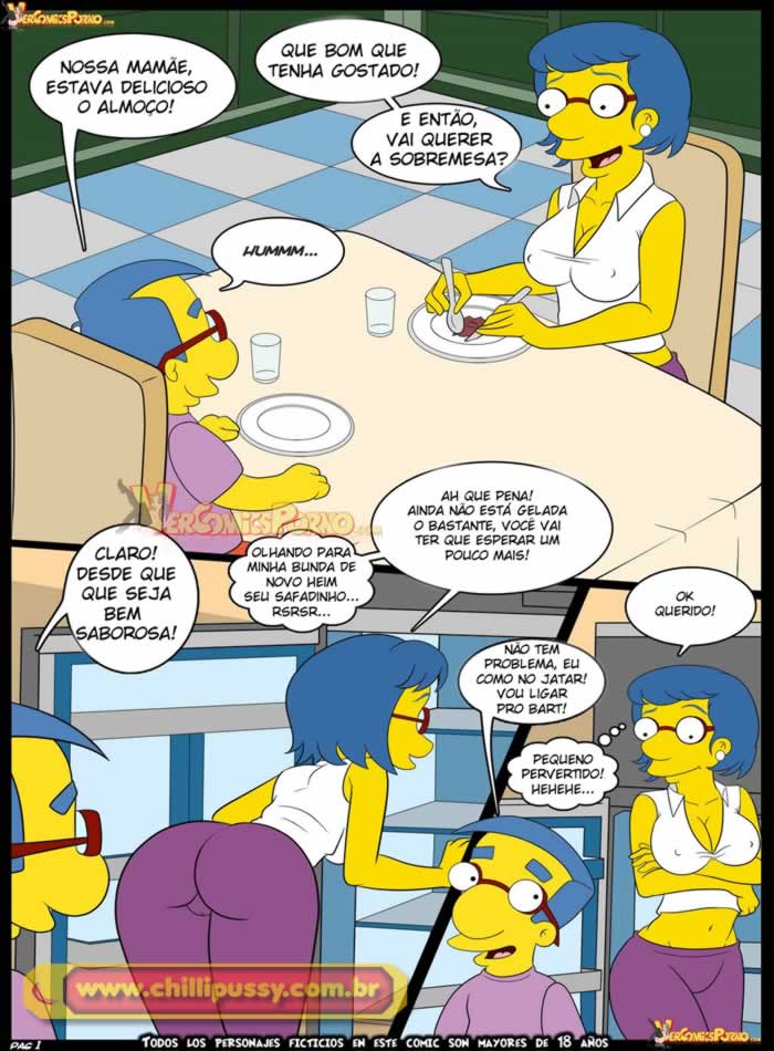 Simpsons Incesto Milhouse ganha aula de sexo da mamãe (2)