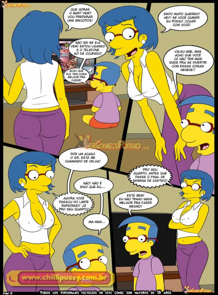 Simpsons Incesto Milhouse ganha aula de sexo da mamãe (7)