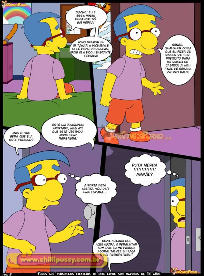 Simpsons Incesto Milhouse ganha aula de sexo da mamãe (9)