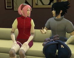 Maga prono Sasuke pegando a mãe da Sakura